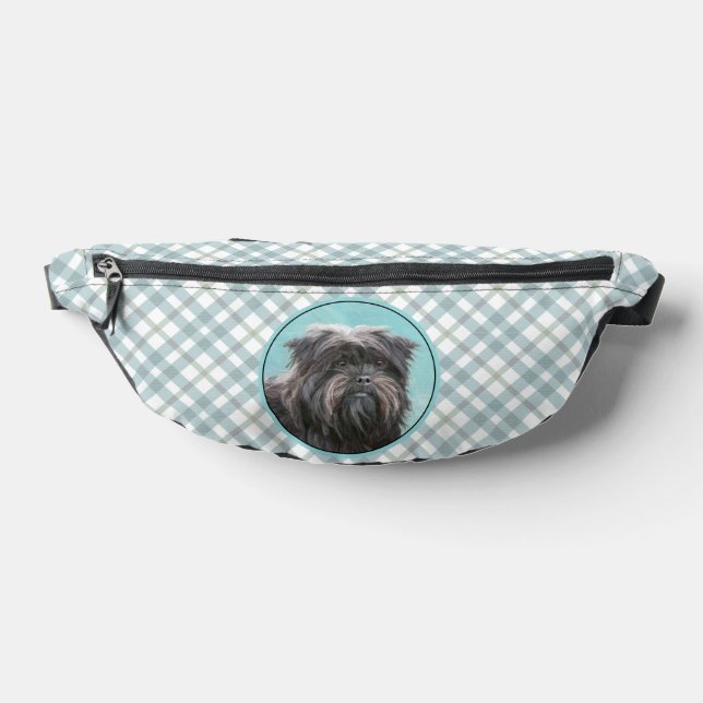 Affenpinscher Painting Black and Silver Dog Art Bum Bags (Lay Down)