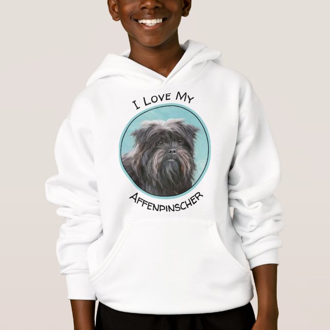 Affenpinscher Painting - Cute Original Dog Art (Front)