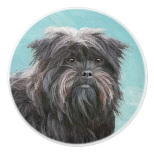 Affenpinscher Painting - Cute Original Dog Art Ceramic Knob
