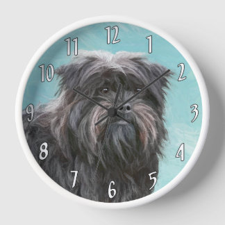 Affenpinscher Painting - Cute Original Dog Art Clock