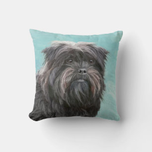 Affenpinscher Painting - Cute Original Dog Art Cushion