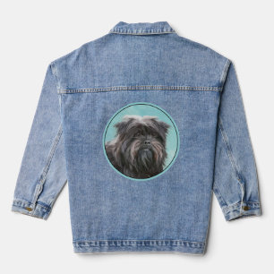 Affenpinscher Painting - Cute Original Dog Art Denim Jacket