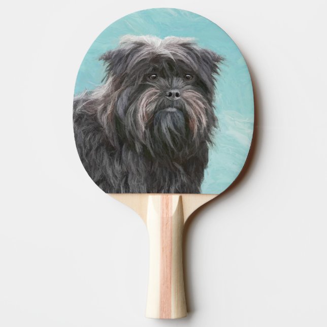 Affenpinscher Painting - Cute Original Dog Art Ping Pong Paddle (Back)