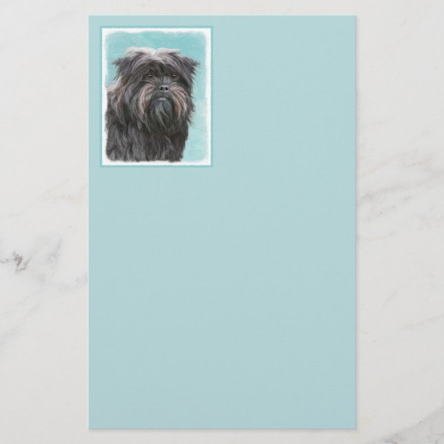 Affenpinscher Painting - Cute Original Dog Art Stationery (Front)