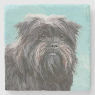 Affenpinscher Painting - Cute Original Dog Art Stone Coaster
