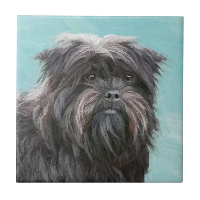 Affenpinscher Painting - Cute Original Dog Art Tile (Front)