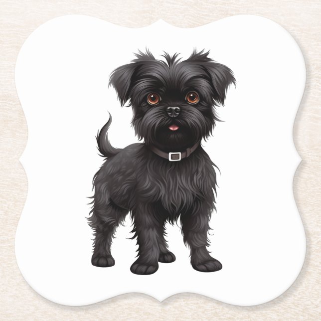 Affenpinscher Paper Coaster (Front)