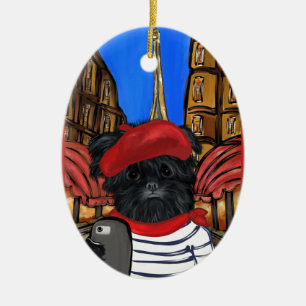 AFFENPINSCHER SELFIE CERAMIC TREE DECORATION