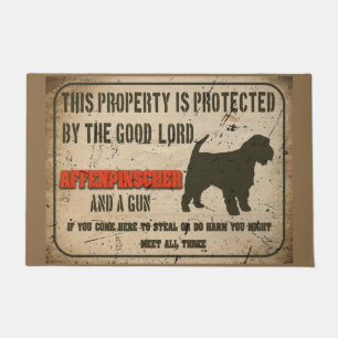 Affenpinscher Silhouette Funny Guard Dog Warning S Doormat