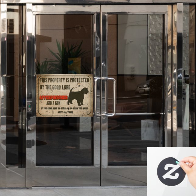 Affenpinscher Silhouette Funny Guard Dog Warning S Window Cling (Office Door)