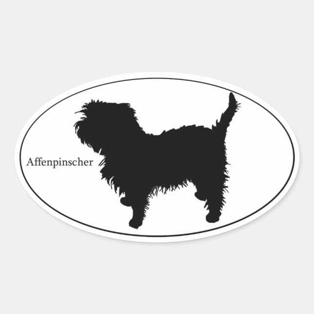Affenpinscher SIlhouette Oval Sticker (Front)