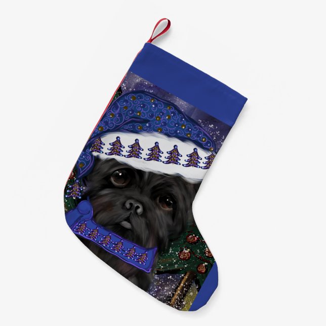 Affenpinscher  small christmas stocking (Front (Hanging))