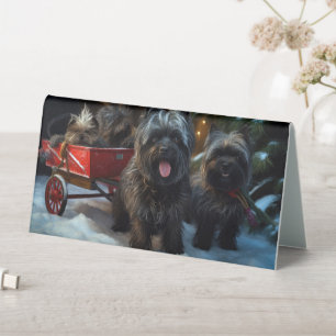 Affenpinscher Snowy Sleigh Ride Christmas Decor