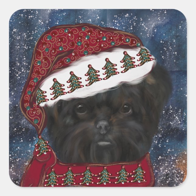 Affenpinscher  square sticker (Front)