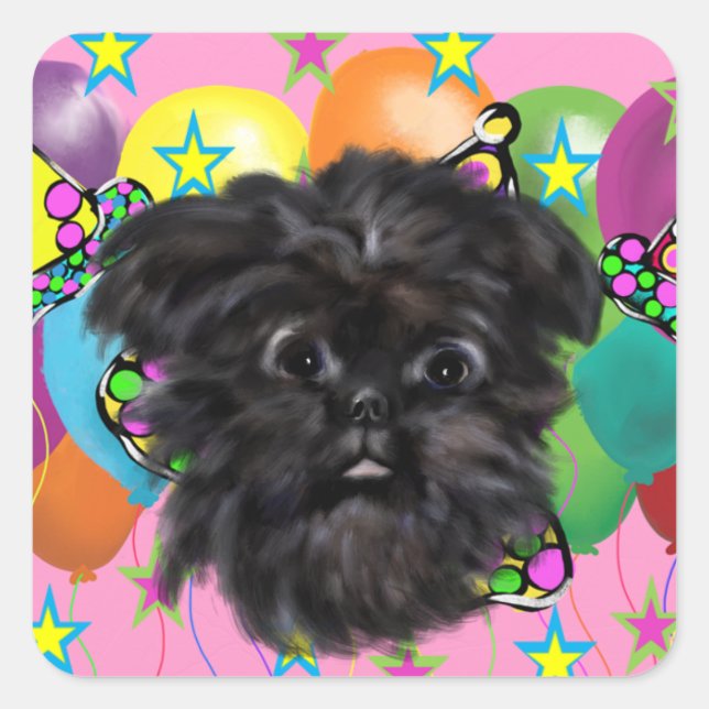 Affenpinscher  square sticker (Front)