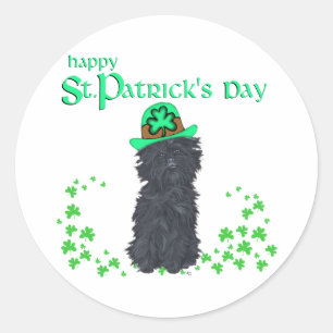 Affenpinscher St Patricks Day Classic Round Sticker