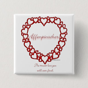 Affenpinscher True Love 15 Cm Square Badge