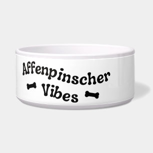 Affenpinscher Vibes Ceramic Dog Bowl