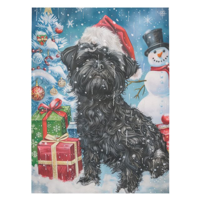 Affenpinscher Winter Wonderland Christmas Joy Tablecloth (Front)