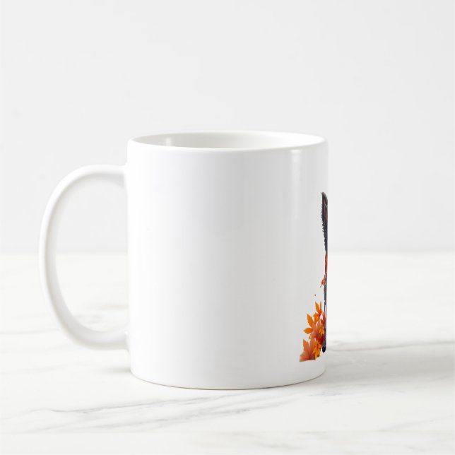 Affenpinscher With Heart Made Of Autumn Leaves Coffee Mug (Left)