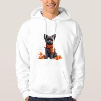 Affenpinscher With Heart Made Of Autumn Leaves Hoodie