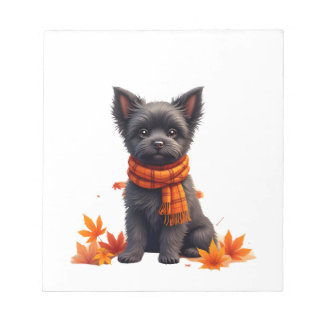 Affenpinscher With Heart Made Of Autumn Leaves Notepad