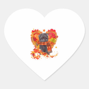 Affenpinscher With Heart Made Of Autumn Leaves Sticker