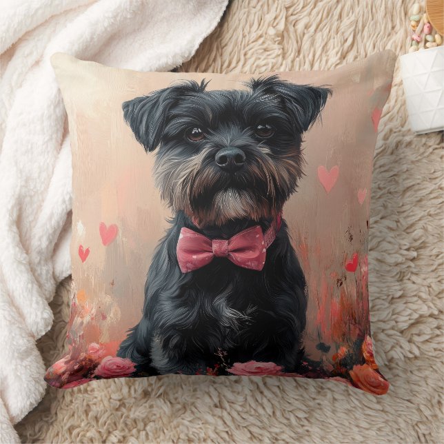 Affenpinscher with Roses - Valentine's Day Cushion (Blanket)