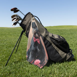 Affenpinscher with Roses - Valentine's Day Golf Towel