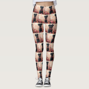 Affenpinscher with Roses - Valentine's Day Leggings