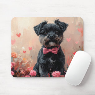 Affenpinscher with Roses - Valentine's Day Mouse Mat