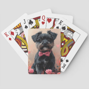 Affenpinscher with Roses - Valentine's Day Playing Cards
