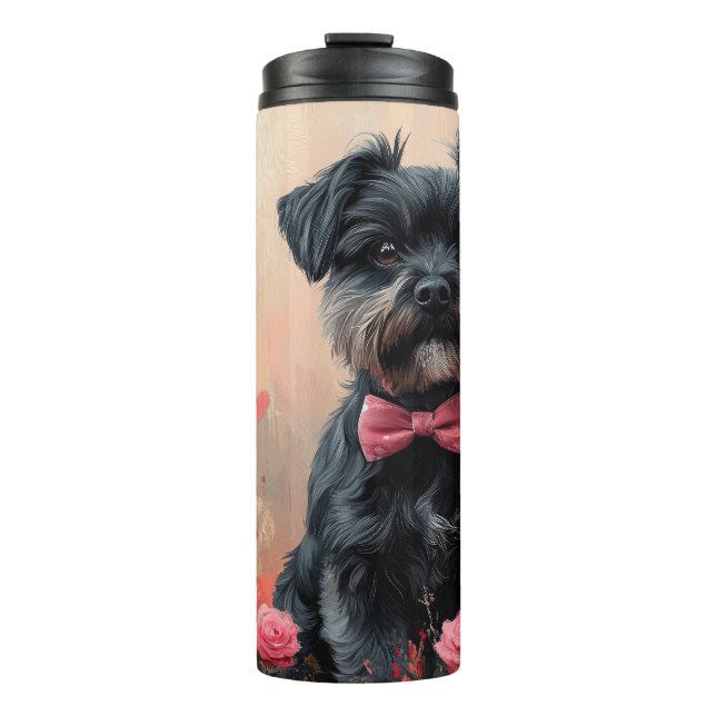 Affenpinscher with Roses - Valentine's Day Thermal Tumbler (Front)
