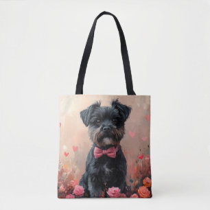 Affenpinscher with Roses - Valentine's Day Tote Bag