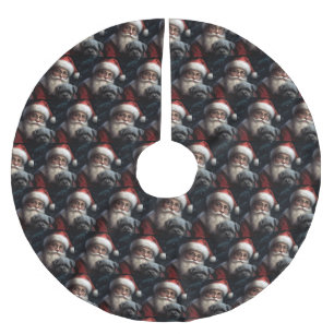 Affenpinscher with Santa Claus Festive Christmas Brushed Polyester Tree Skirt