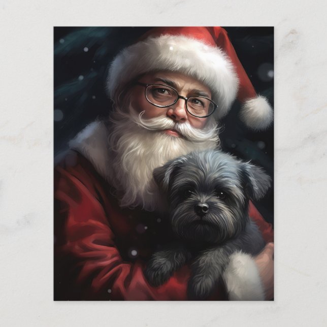 Affenpinscher with Santa Claus Festive Christmas Flyer (Front)