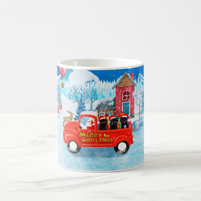 Affenpinschers Dog in Christmas Delivery Truck  Coffee Mug (Center)