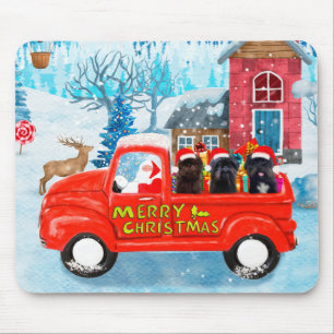 Affenpinschers Dog in Christmas Delivery Truck Mouse Mat