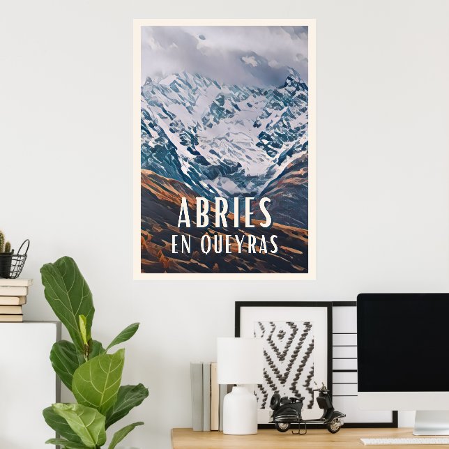 Affiche Abriès en Queyras Station de ski  Poster (Home Office)