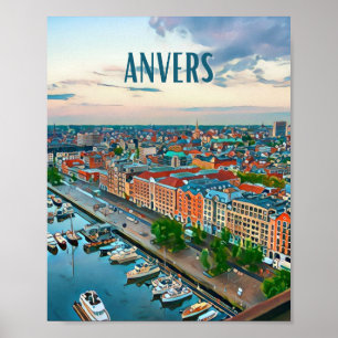 Affiche Anvers Belgique Photo Vintage  Poster