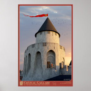 Affiche CHÂTEAU-GAILLARD - Le donjon, au coucher d Poster