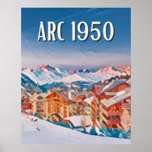 Affiche Les Arcs 1950 Station de ski