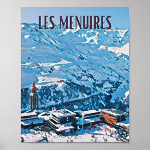 Affiche Les Menuires Station de ski  Poster
