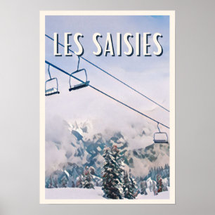 Affiche Les Saisies Station de ski  Poster