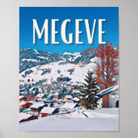 Affiche Megève Station de ski