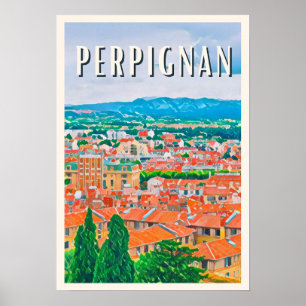 Affiche Perpignan Photo Vintage  Poster