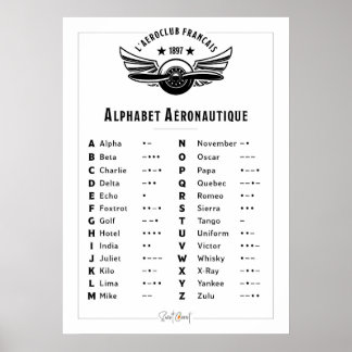 Affiche Vintage - Alphabet aéronautique Poster