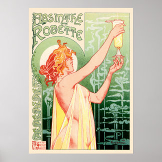 Affiche Vintage Rétro Absinthe Robette Poster