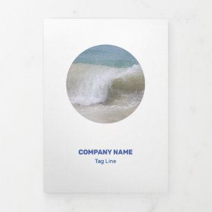 Affidable Blue Black and White Neat Tri-Fold Card