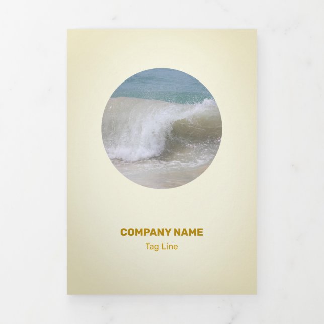 Affidable Brown and Orange Neat Tri-Fold Card (Cover)